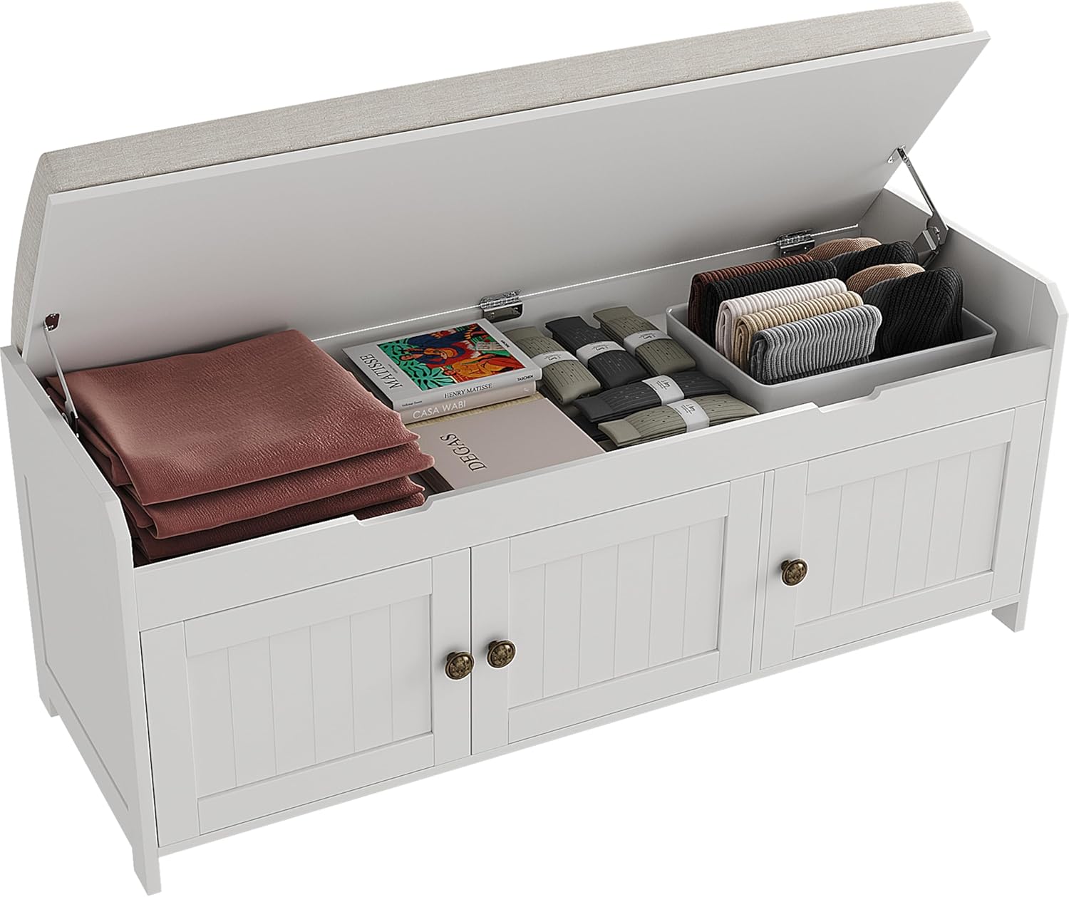 HOMEFORT 41.3" Shoe Bench with Lift Top Storage, Entryway Storage Bench with Cus...