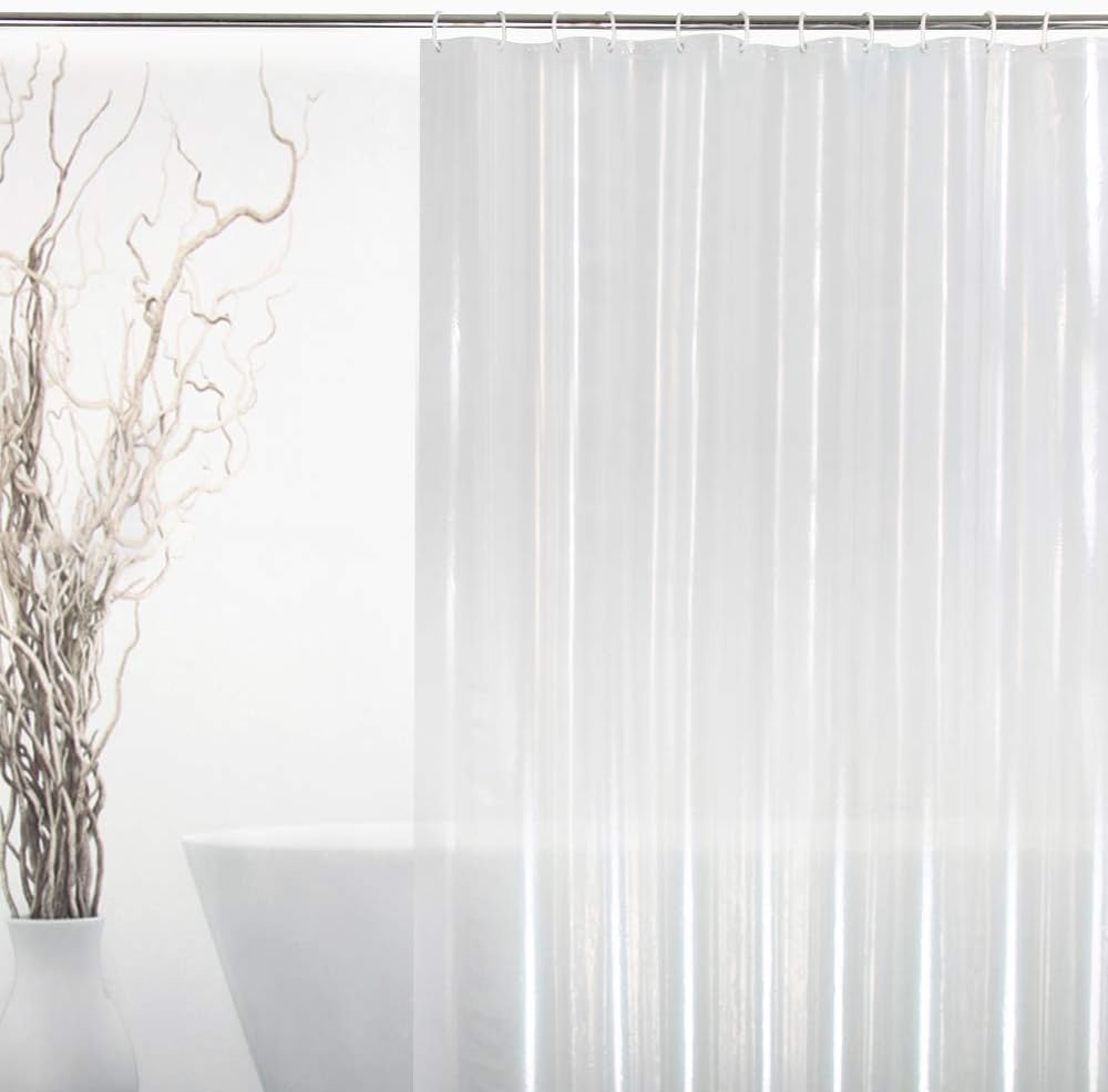 EurCross 72 x 108 inch Clear Shower Curtain, Special Extra Long Shower Curtain L...