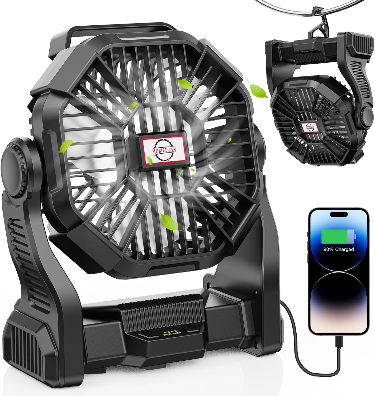 Camping Fan with LED Lantern, Special Portable Battery Operated Outdoor Fan with...