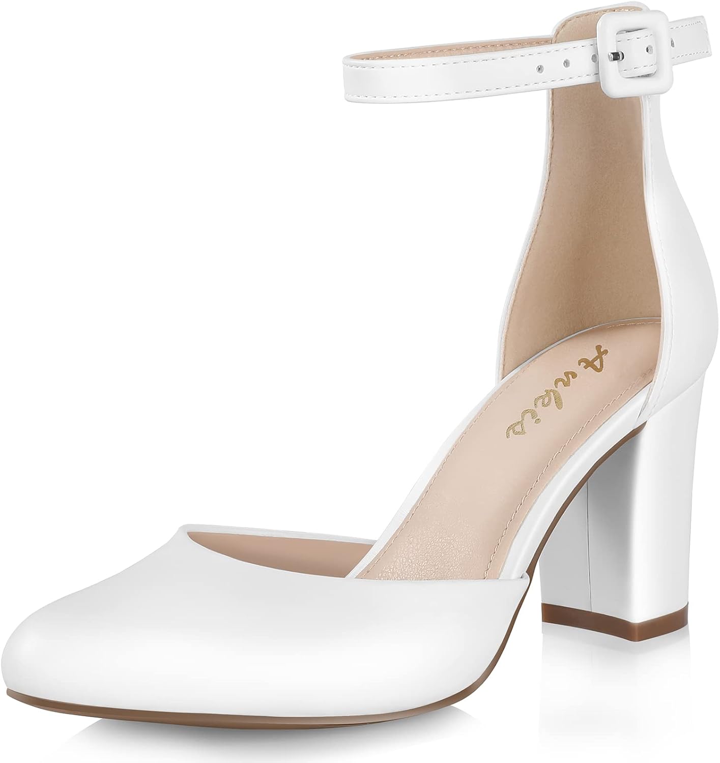 Ankis Closed Toe Heels for Women -Black Nude White Silver Gold Womens Heels Clos...