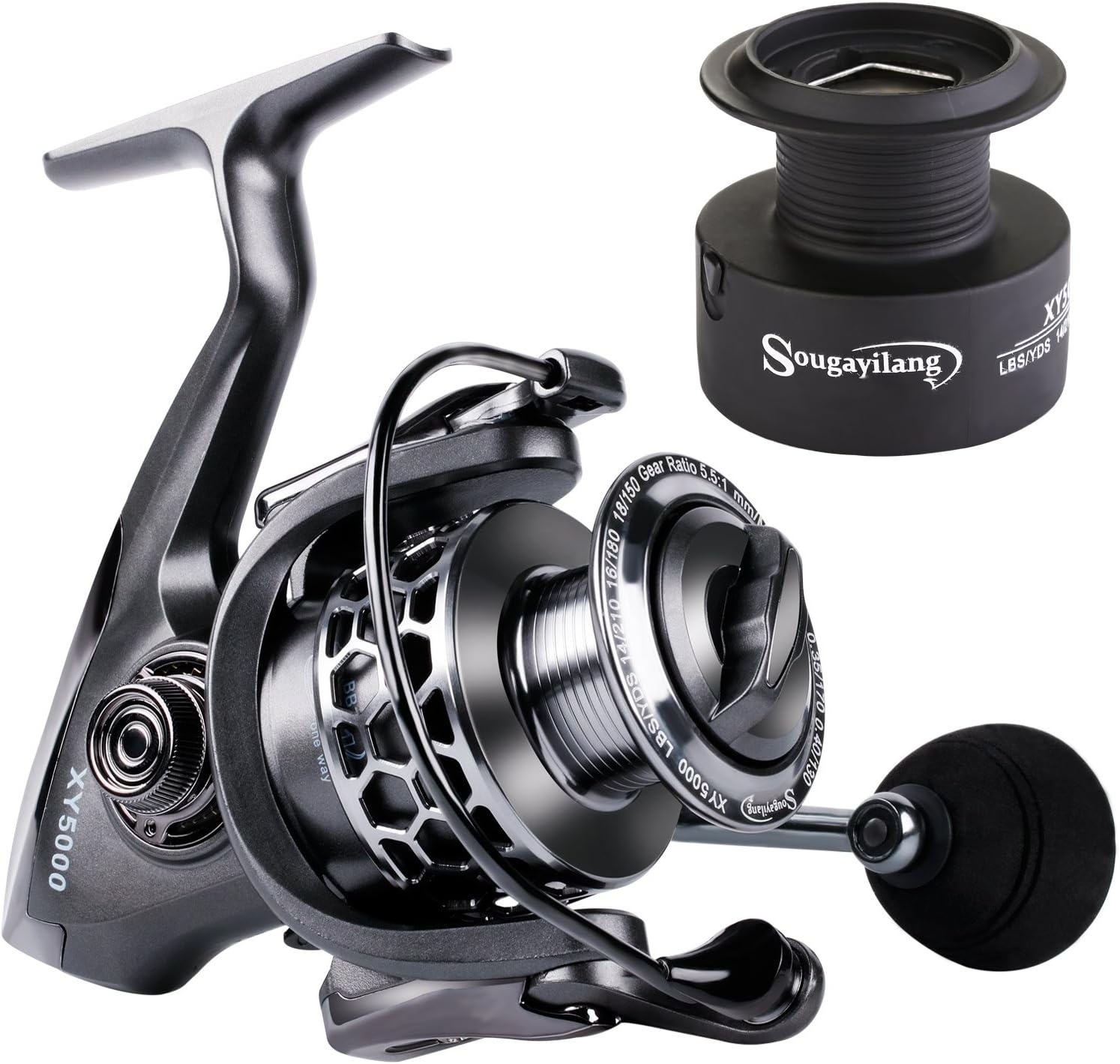 Sougayilang Fishing Reel 13+1BB Light Weight Ultra Smooth Aluminum Spinning Fish...