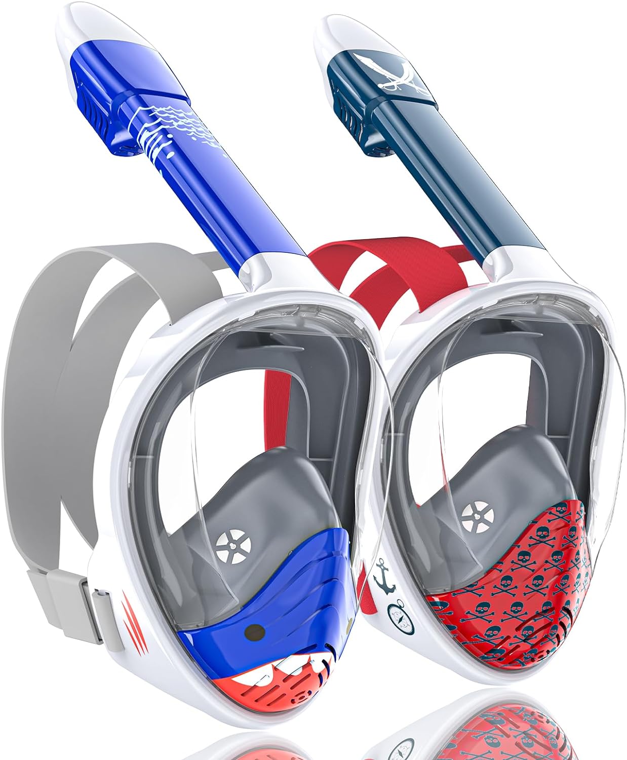QingSong Kids Snorkel Mask Full Face, Snorkeling Set with Camera Mount, 180 Degr...