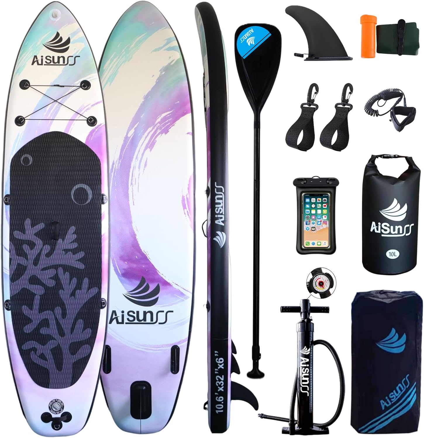 Inflatable Stand Up Paddle Boards with Premium SUP Paddle Board Accessories, 10L...