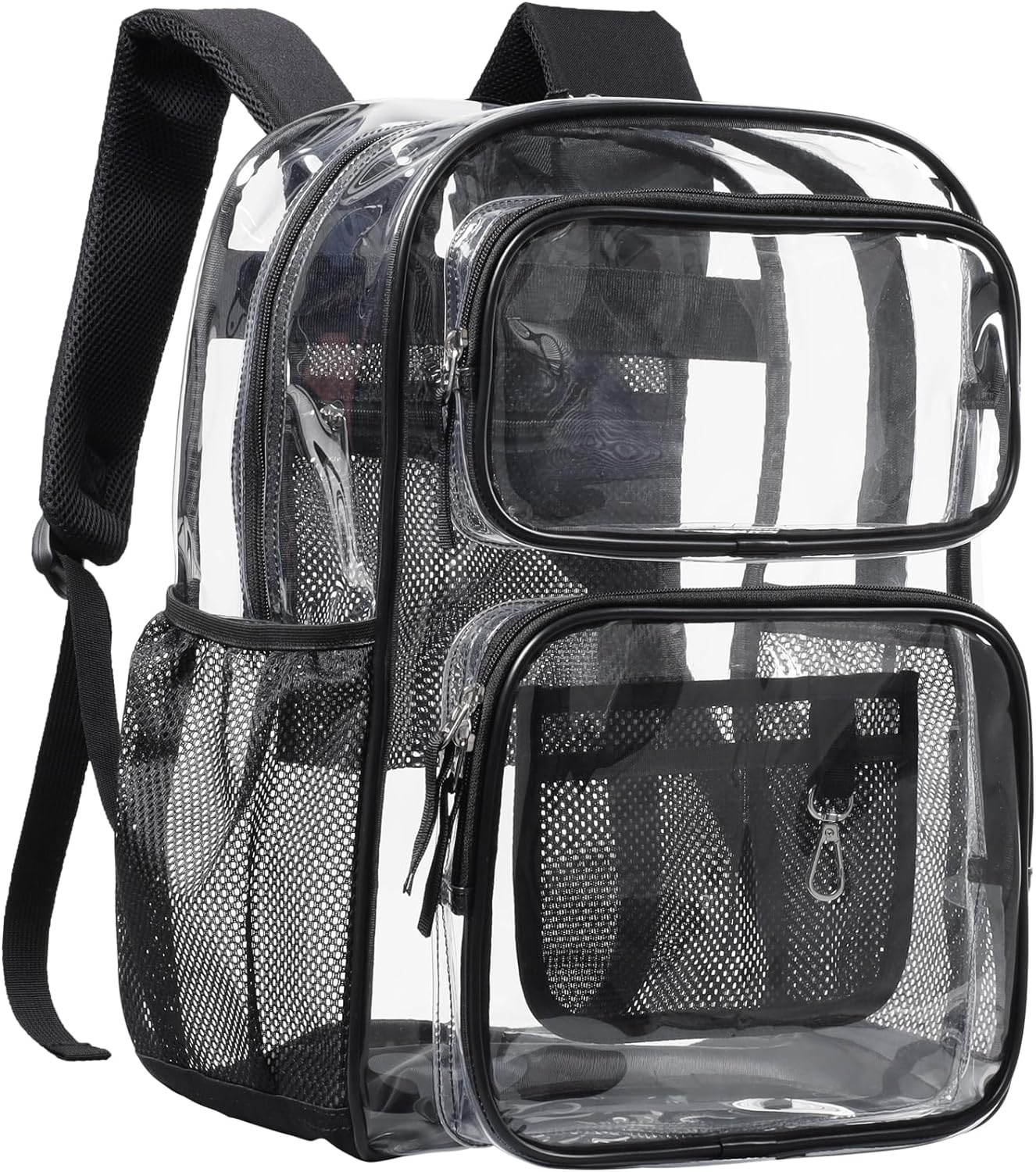 PACKISM Clear Backpack for School - 17 inch Large Heavy Duty Clear Bookbag for B...