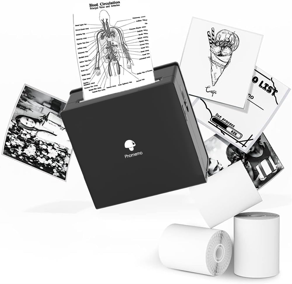 Phomemo M02 Portable Photo Printer - Pocket Thermal Printer Small Bluetooth Rece...