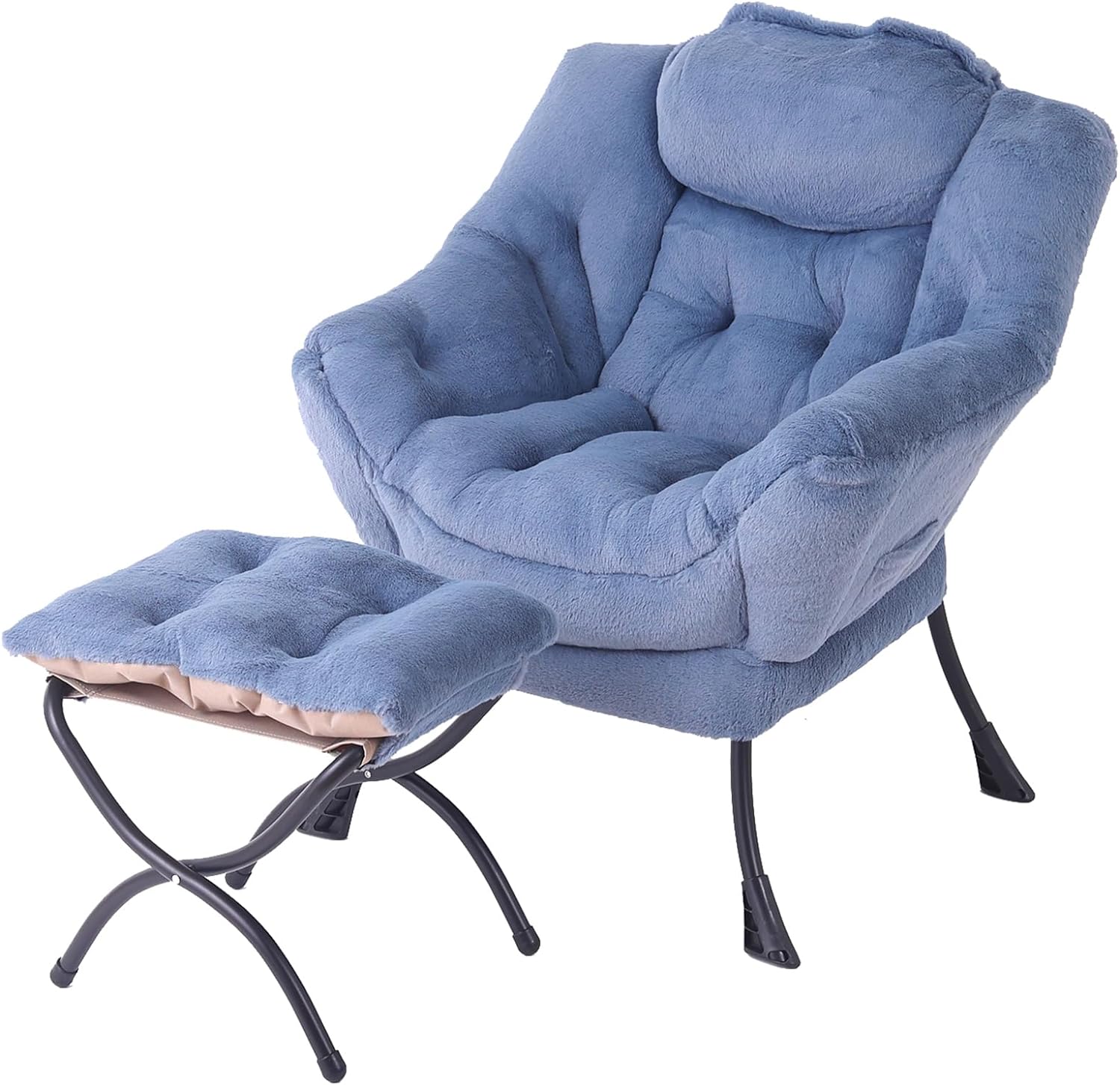 Tiita Lazy Chair with Ottoman, Modern Large Accent Lounge Chair, Leisure Sofa Ar...