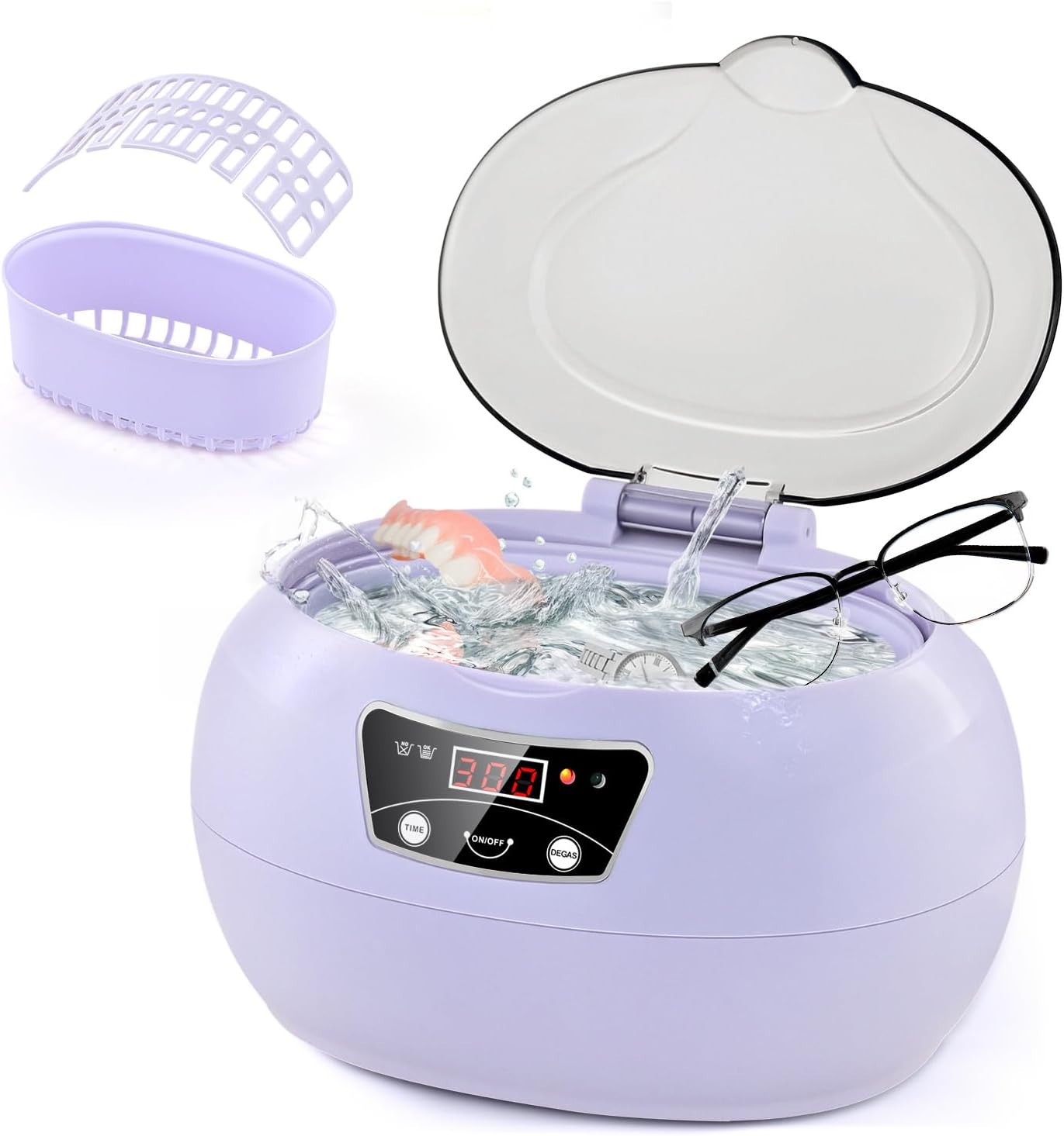 CO-Z Ultrasonic Cleaner, 600 mL Ultrasonic Jewellery Cleaner with Degas Mode, Po...