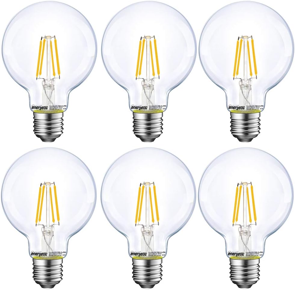 Dimmable LED Edison Light Bulb, G25 (G80) Globe Bulb, 60W Equivalent, 5000K Dayl...