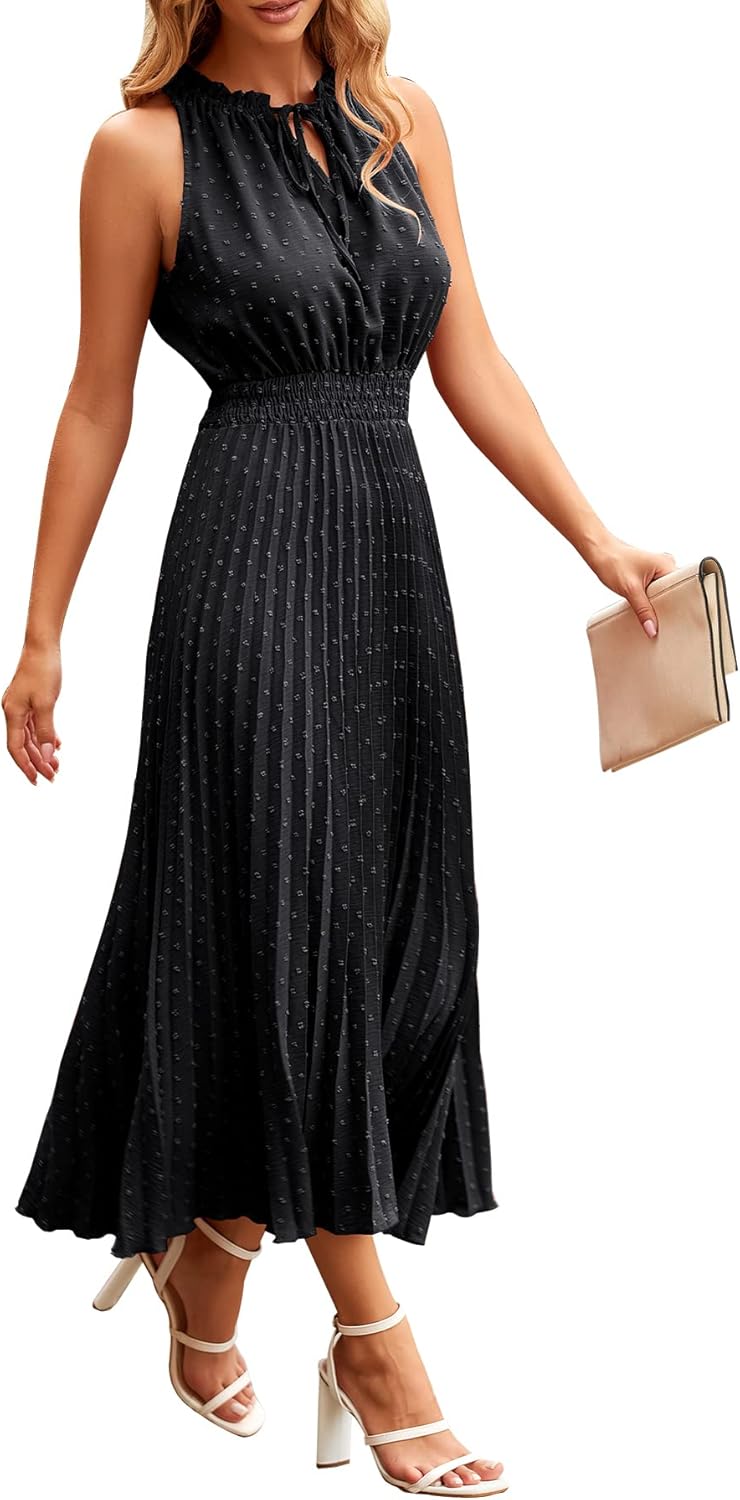 PRETTYGARDEN Women's Midi Summer Dresses, Special Casual Dress with V Neck, Inno...