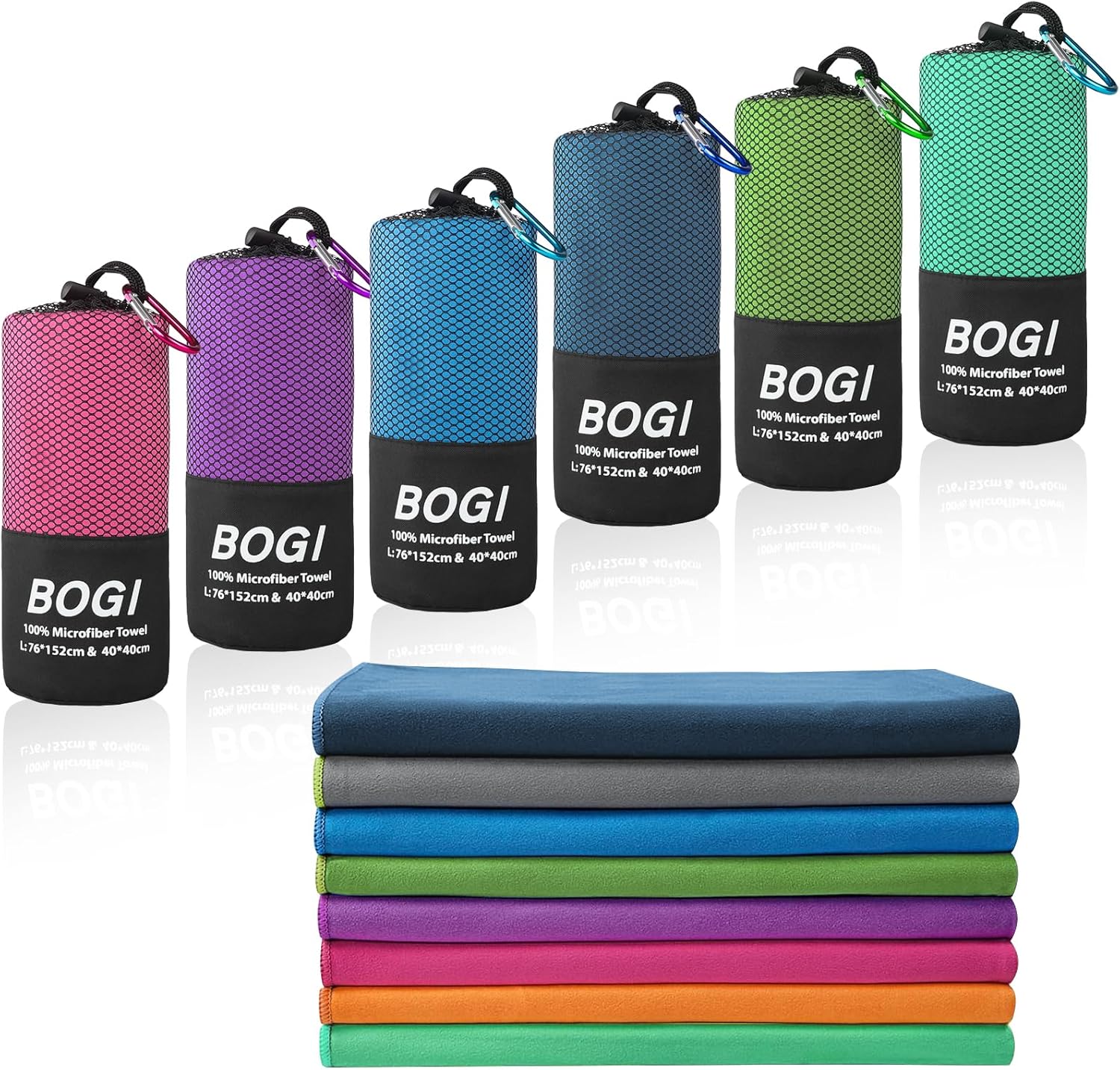 BOGI Microfiber Travel Sports Towel-Quick Dry Towel, Soft Lightweight Microfiber...
