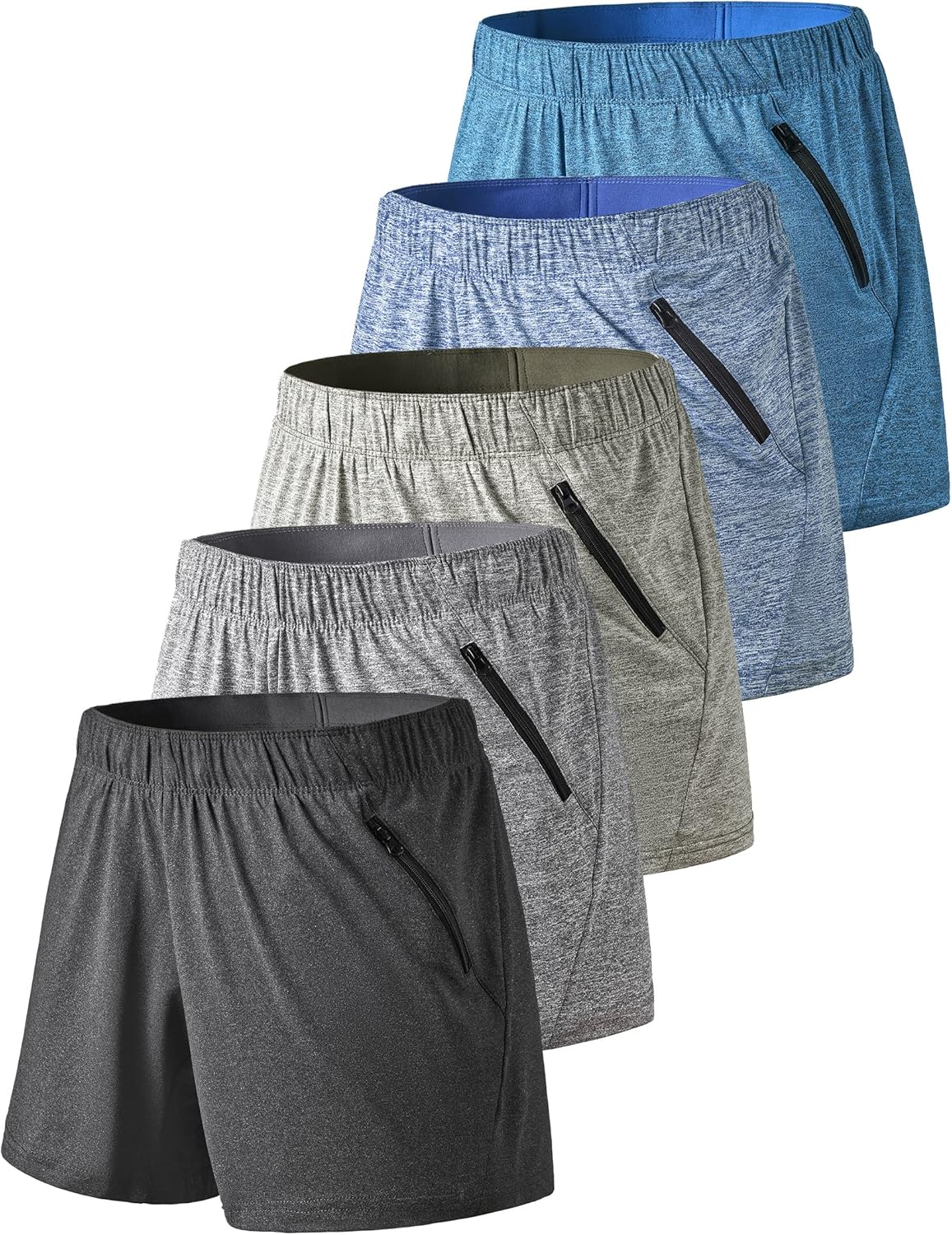 5 Pack: Womens Workout Gym Shorts Casual Lounge Set, Ladies Active Athletic Appa...