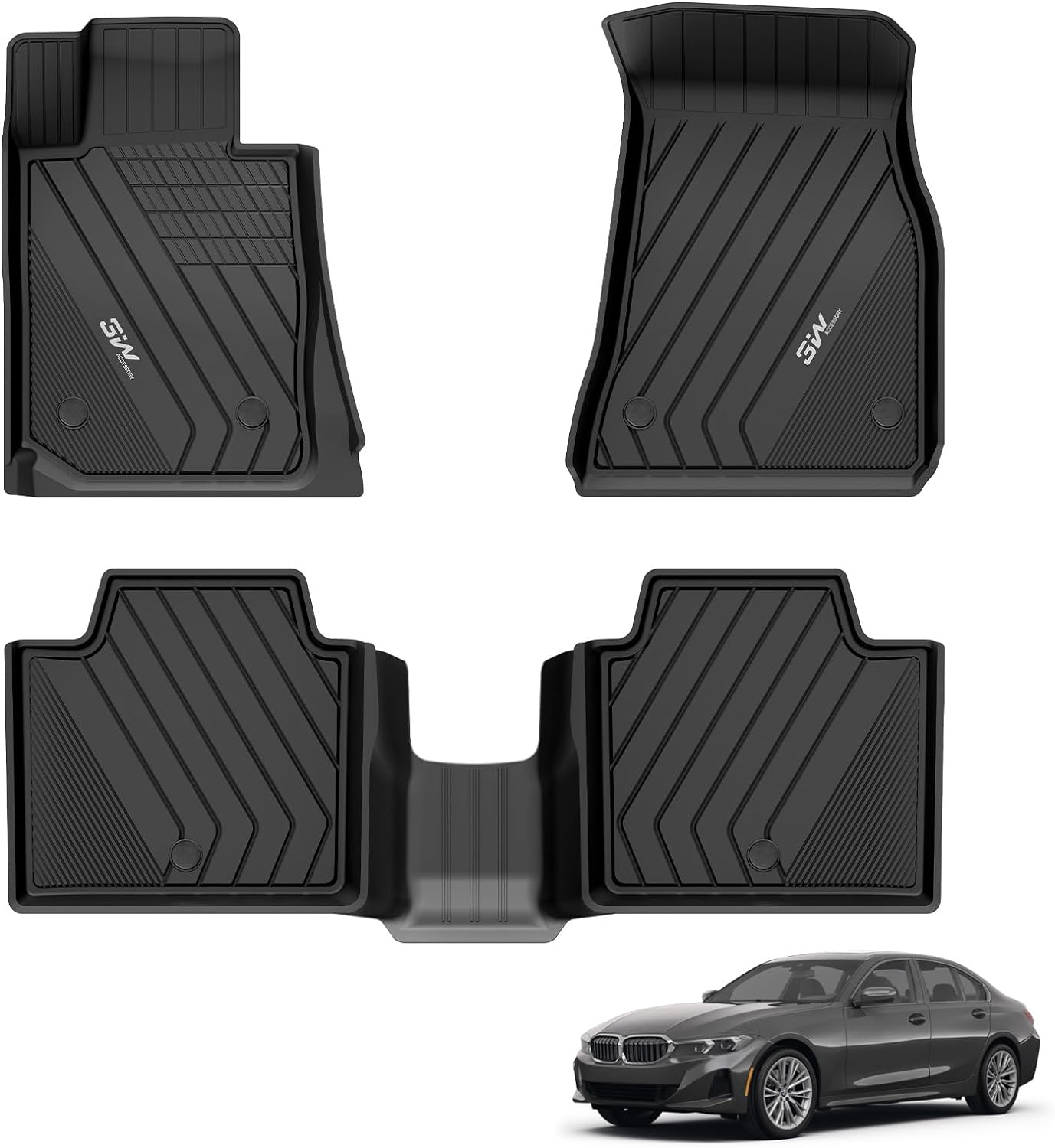 3W Floor Mats, Special Custom Fit Floor Mats for 2019-2023 2024 BMW G20 3 Series...