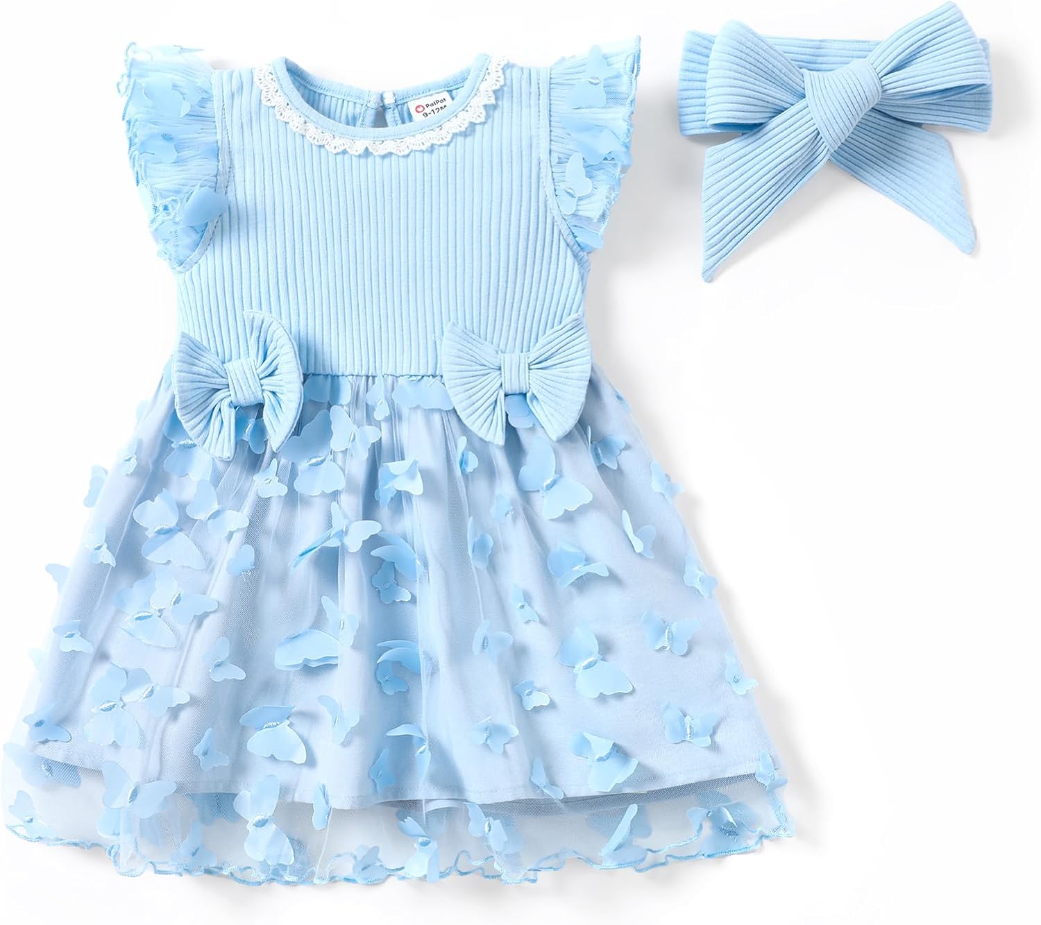 PATPAT Baby Girl Dresses, Special Ruffle Sleeve Tutu Dress for 3-6 Months, Innov...
