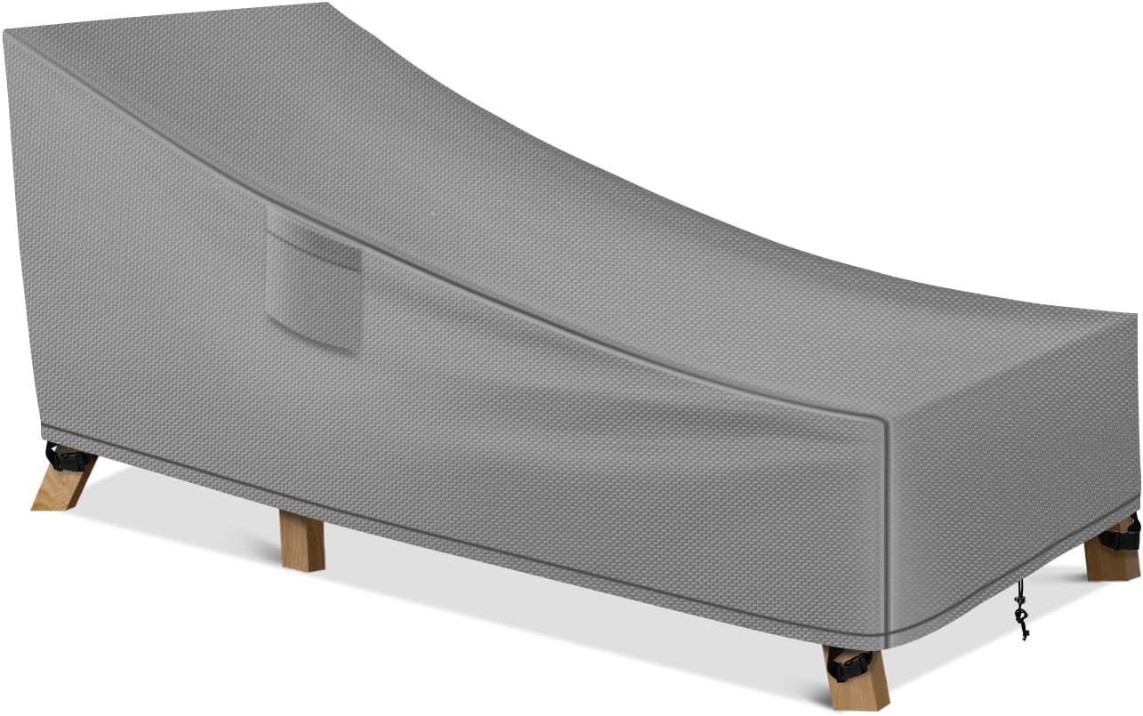WLEAFJ Patio Chaise Lounge Cover Waterproof, Heavy Duty Outdoor Lounge Chair Cov...