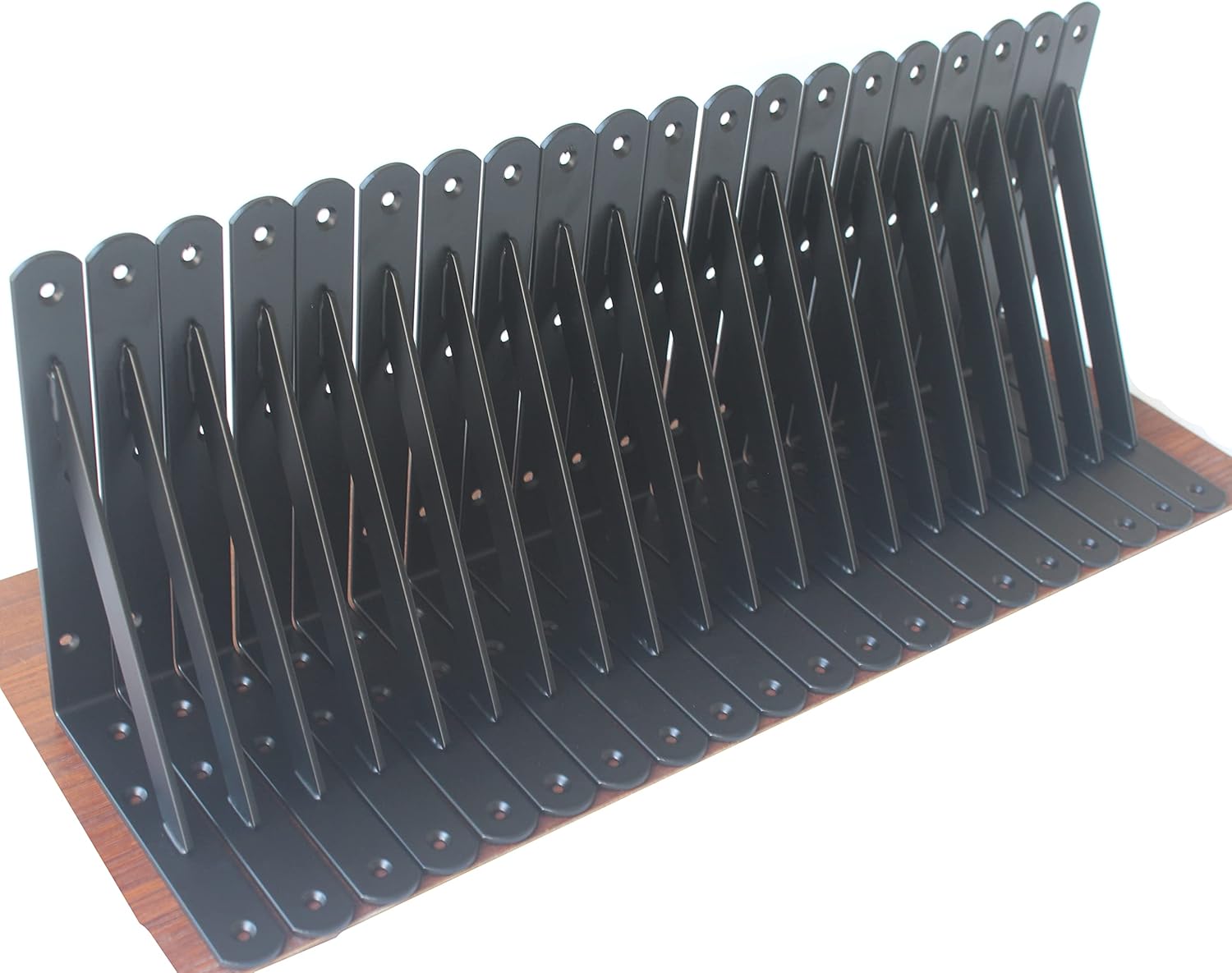 12 Pack L8" x H 6" Black Heavy Duty Shelf Brackets with Screws Metal Shelf Brack...