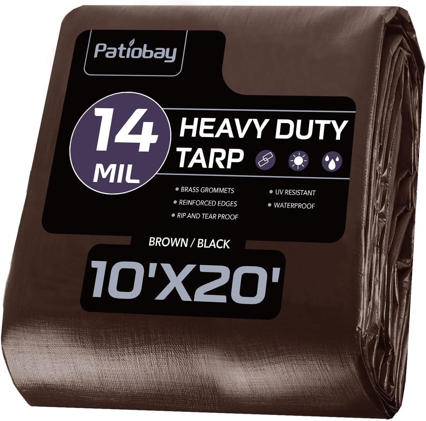 Tarp 10x20FT, 14 Mil Large Tarp, Tarps Heavy Duty Waterproof with Grommets Every...