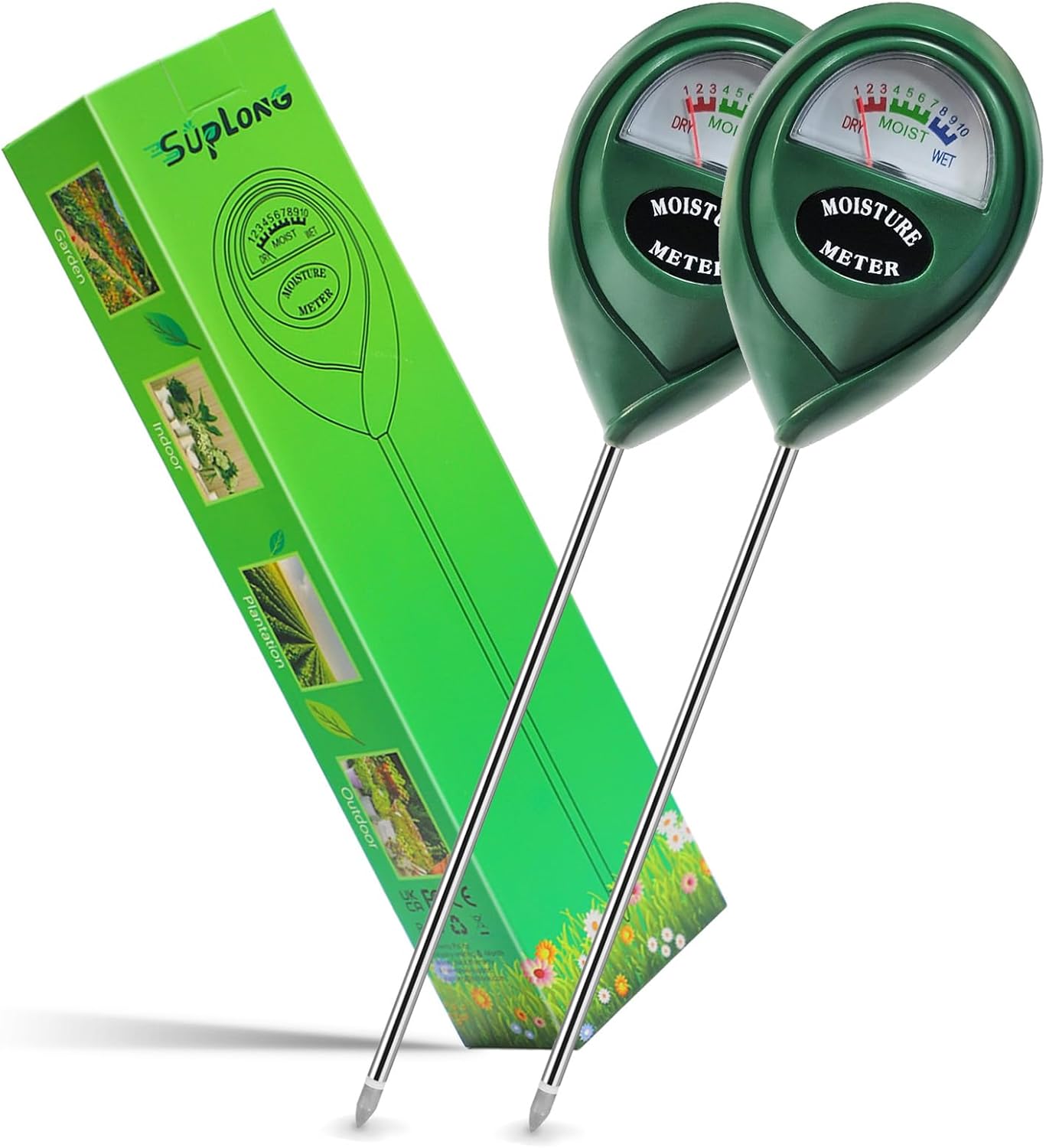 Suplong 2 Packs Soil Moisture Meter, Plant Moisture Meter, Moisture Meter Plant,...