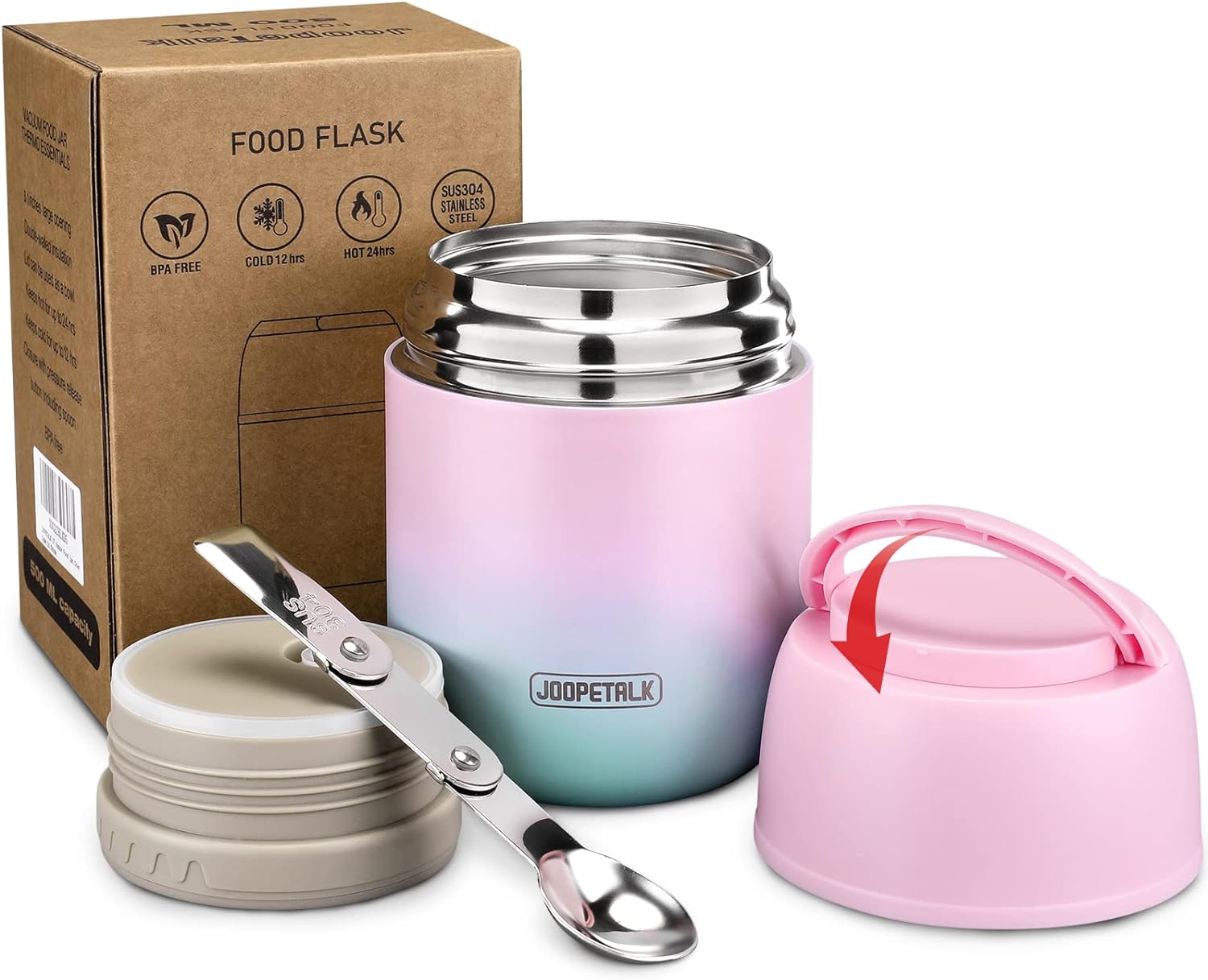 17 oz Insulated Lunch Containers Hot Food Jar, Wide Mouth Lunch Thermo for Kids...