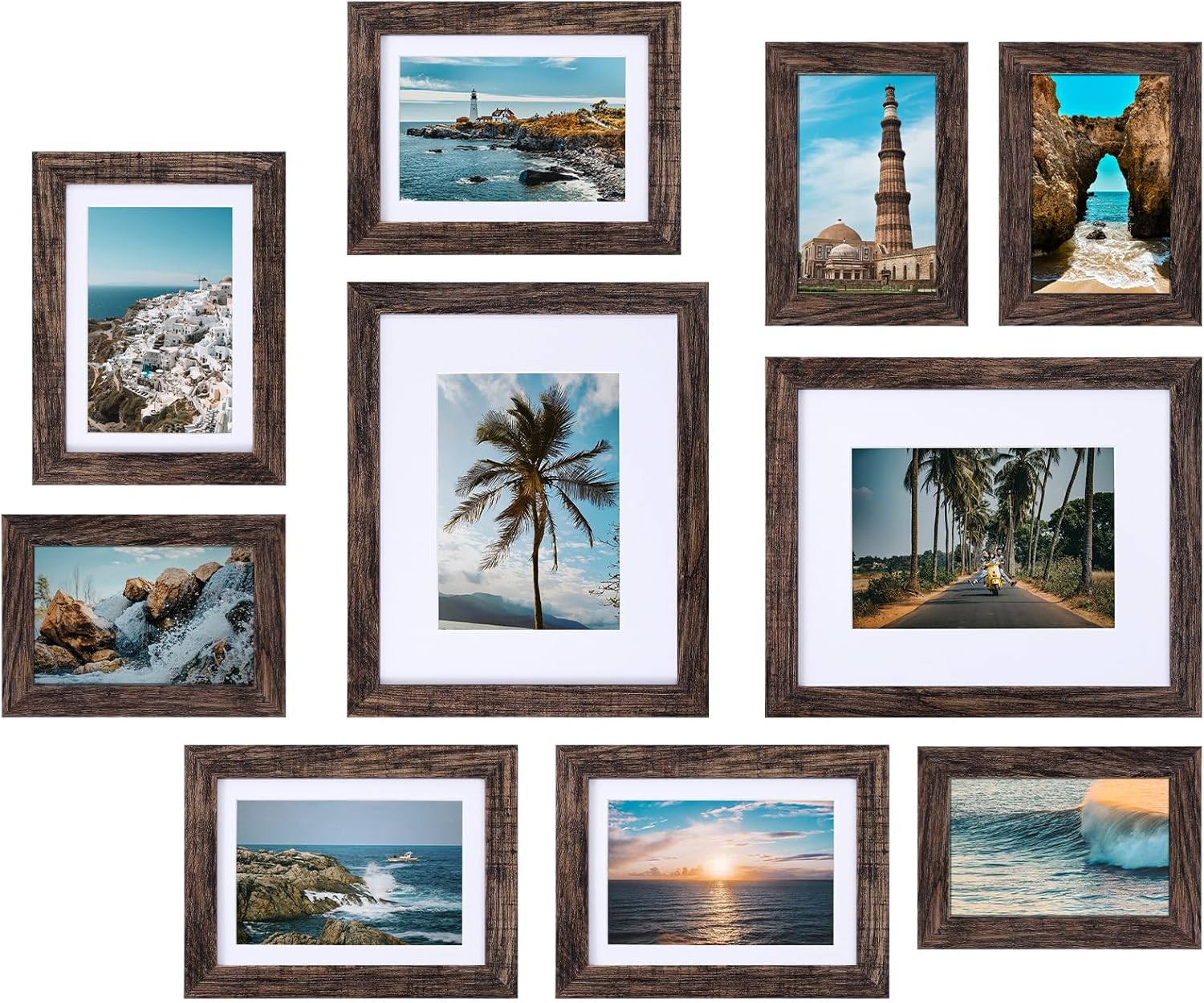 Vittanly 10 Pack Picture Frames Collage Wall Decor, Gallery Wall Frame Set for W...