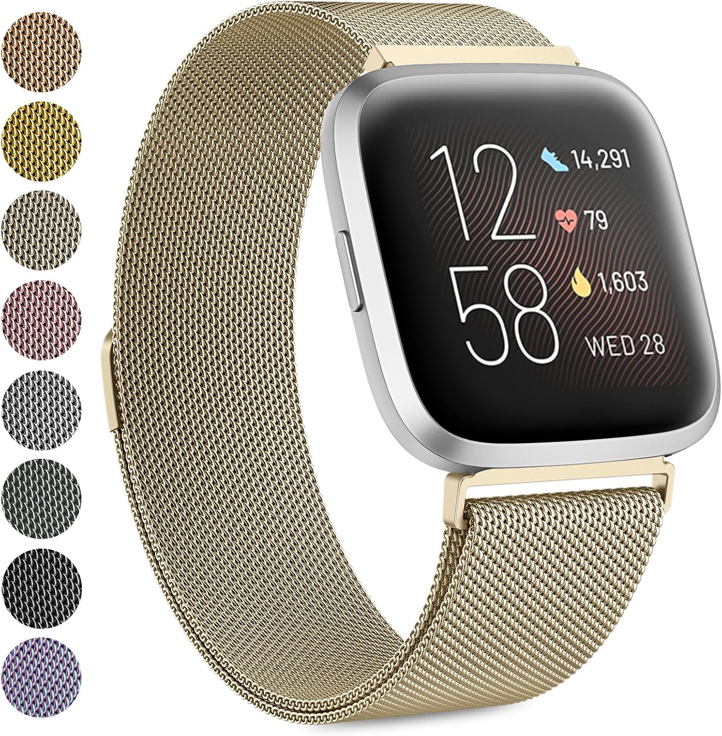 Strap compatible with Fitbit Versa Strap/Fitbit Versa 2 Straps for Women Men, Br...