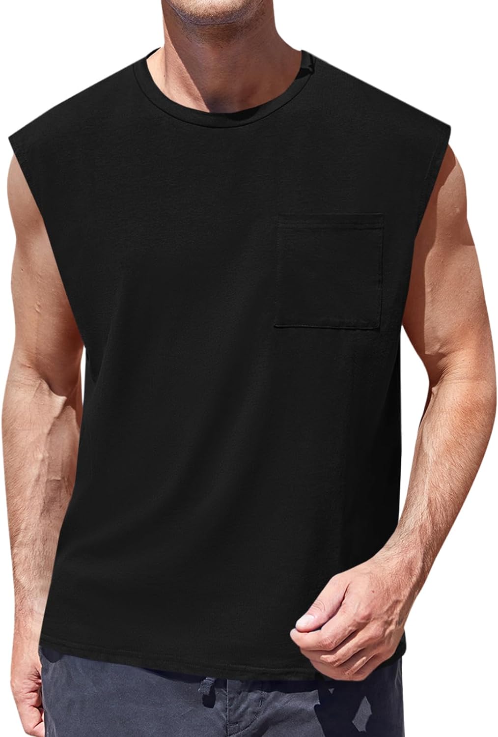 ZIWOCH Mens Sleeveless Tank Tops Workout Cut Off Shirts Muscle Gym T Shirts with...