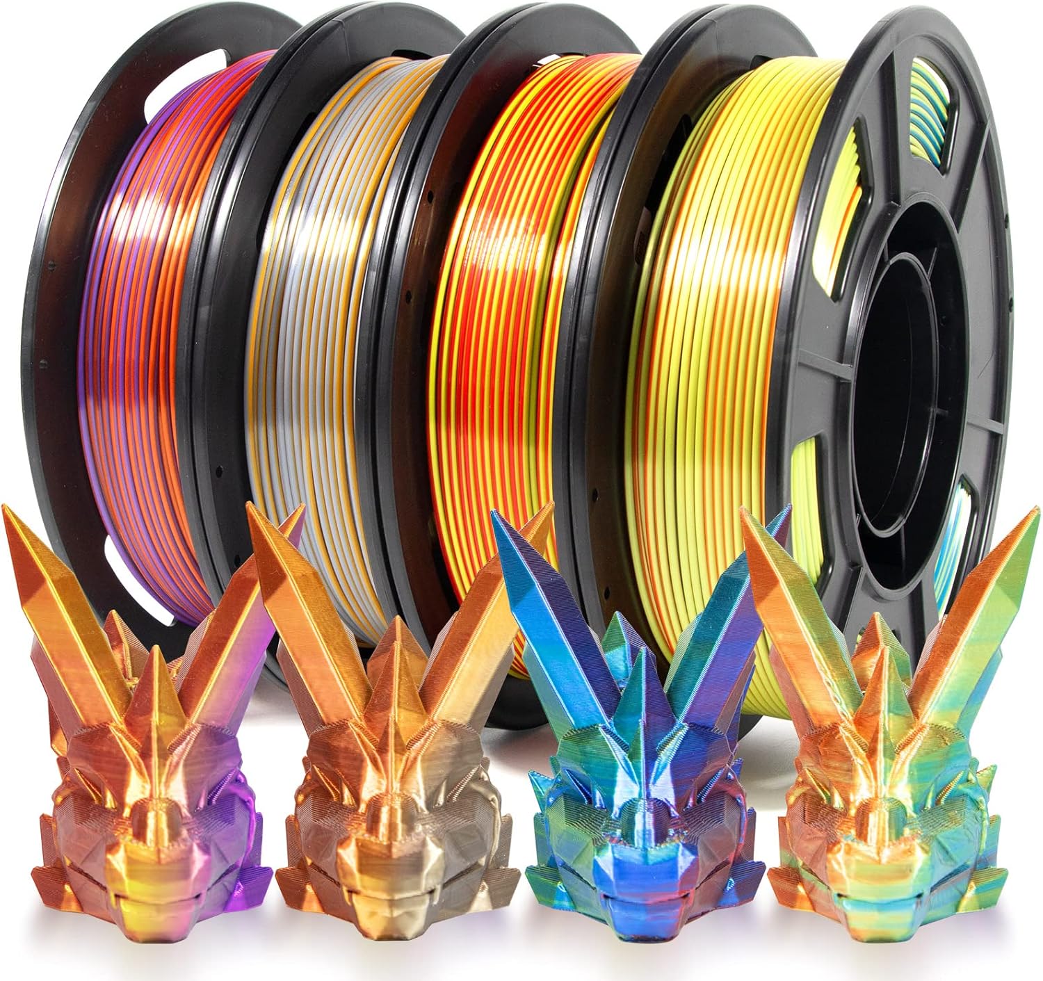 iSANMATE PLA Filament 1.75mm, 3D Printer Filament PLA, Triple Color Silk Rainbow...