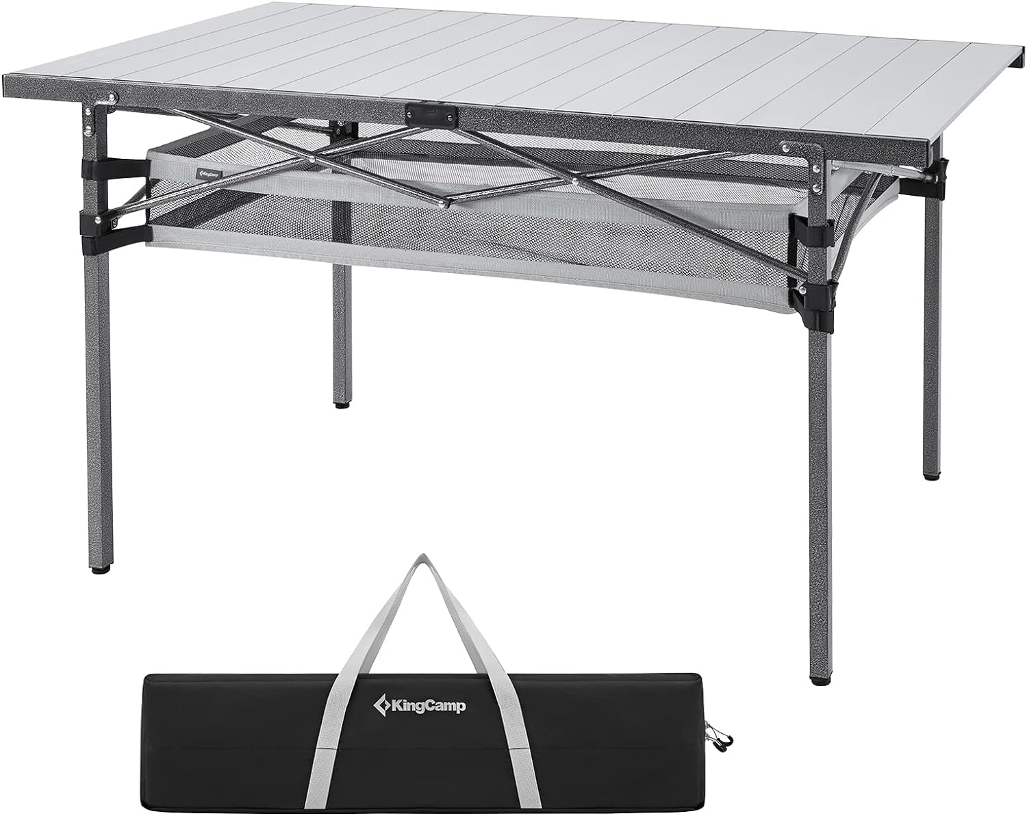 KingCamp Camping Table Folding Garden Table Aluminum Roll Up Table Top Steel Fra...