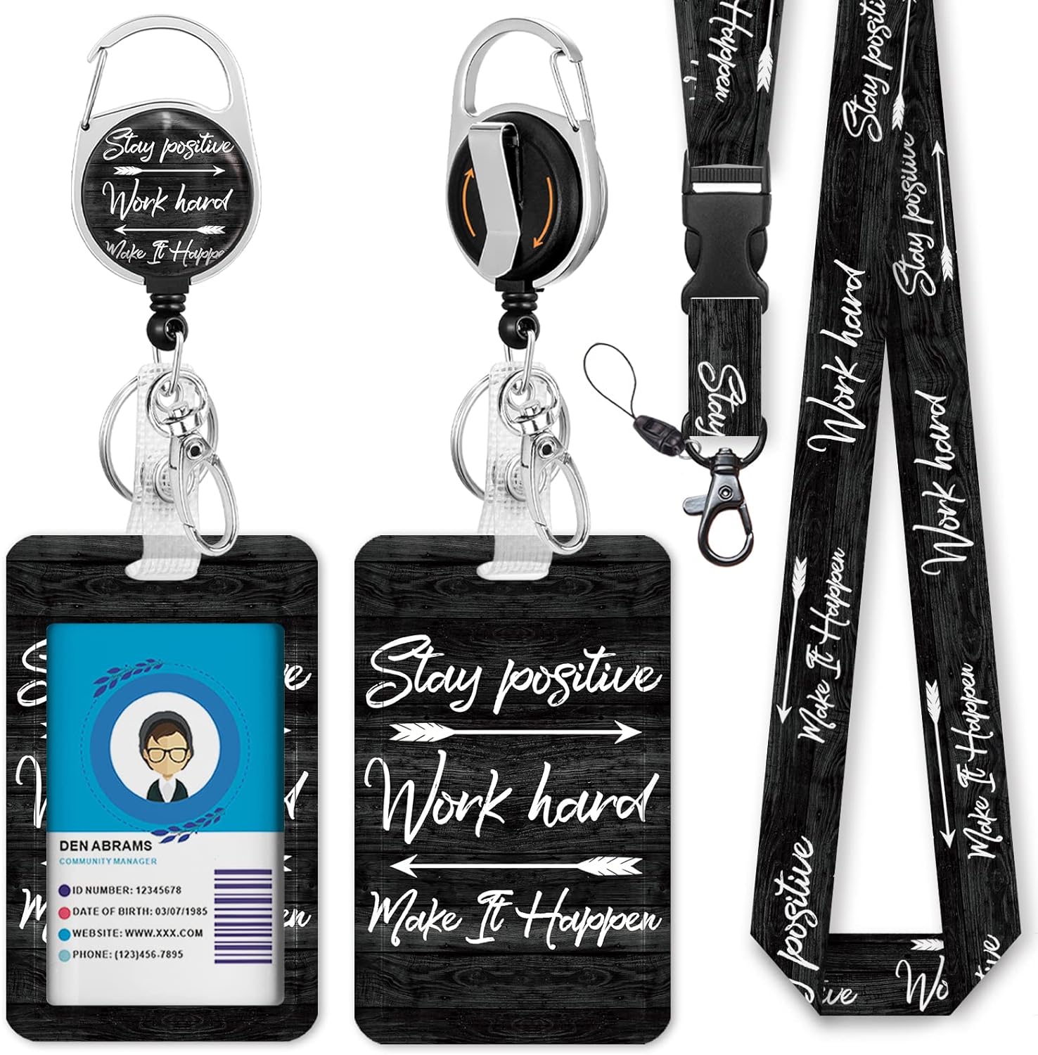 ID Badge Holder with Breakaway Lanyard, Inspirational Quote Lanyards for ID Badg...