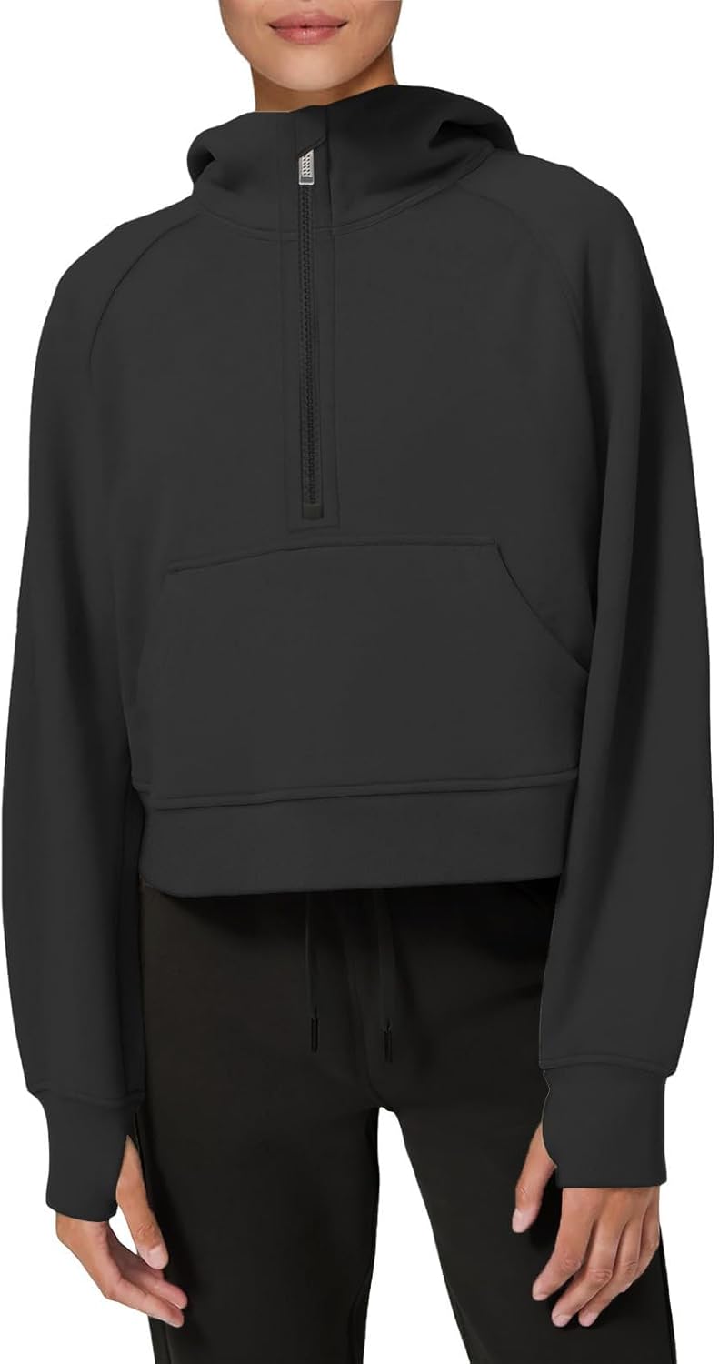 LASLULU Womens Fleece Hoodies Pullover 1/2 Zip Up Sweatshirts Long Sleeve Sweate...