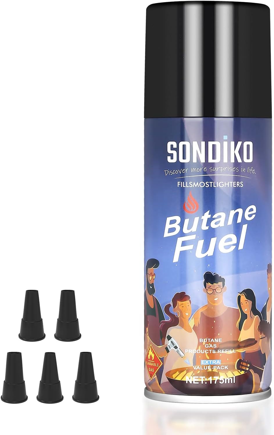 Sondiko Butane Refill, Special Butane Fuel Refill for 175 ml, Innovative Lighter...