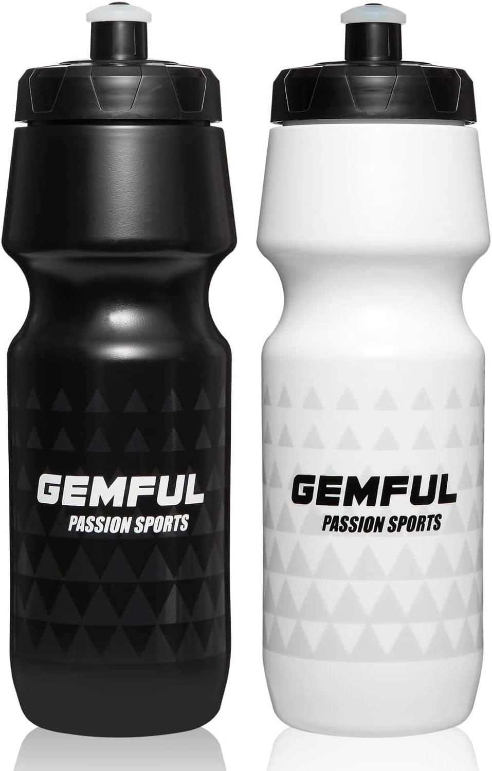 GEMFUL Biking Water Bottles BPA Free Squeeze Sports Bottle 0,75l 2 Pack for Road...