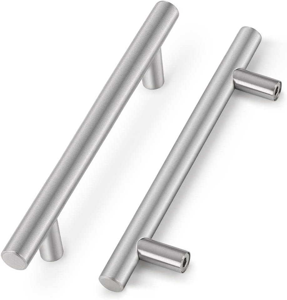 Probrico 10 Pack Brushed Nickel Cabinet Handles Stainless Steel Kitchen Cabinet...