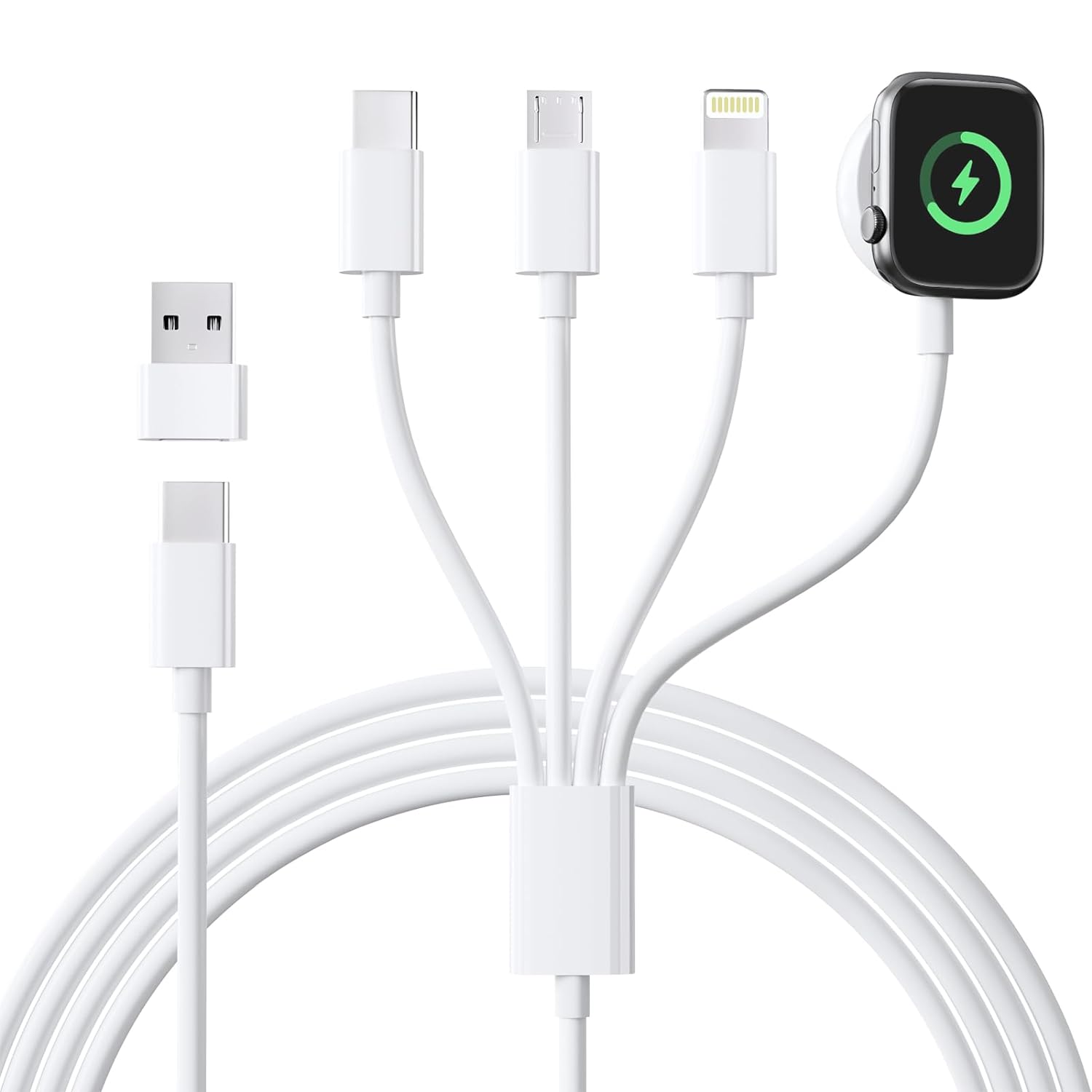 4 in 2 Cable Compatible for Apple Watch Charger Cable, iPhone and iWatch Charger...