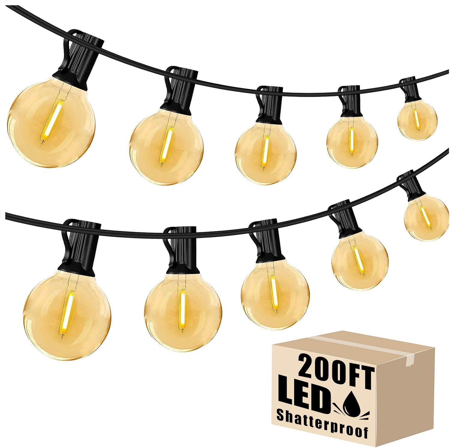 DAYBETTER Outdoor String Lights, Special Waterproof G40 Globe Led Patio Lights,...