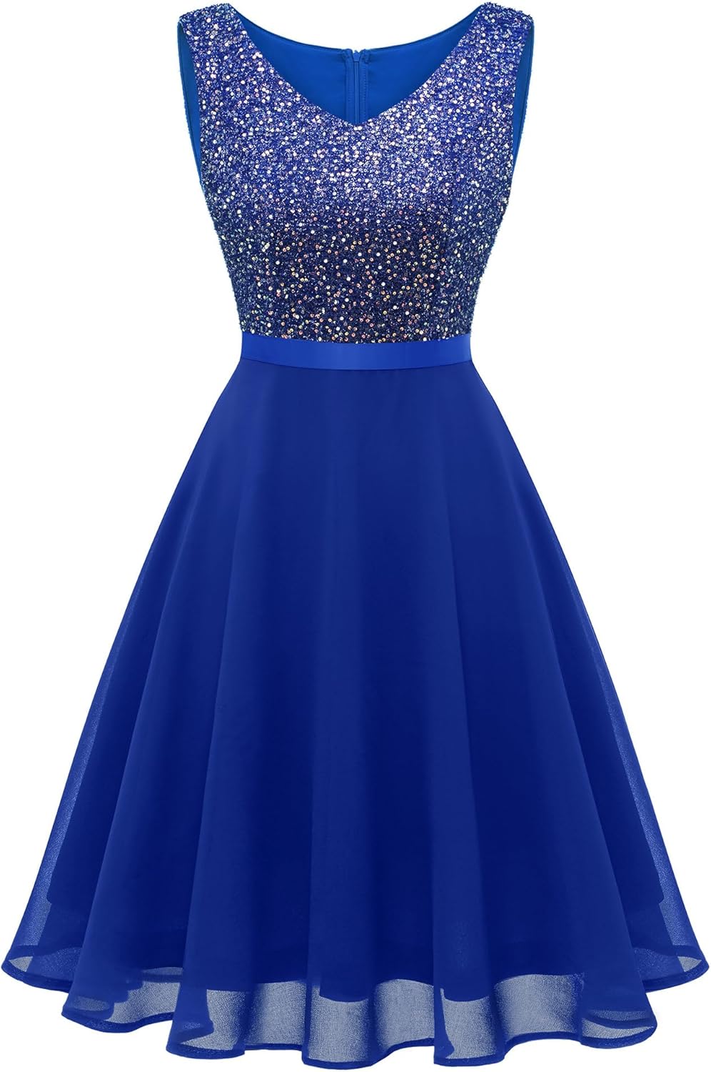 Dressystar Women Floral Lace Bridesmaid Party Dress Short Prom Dress V Neck Medi...