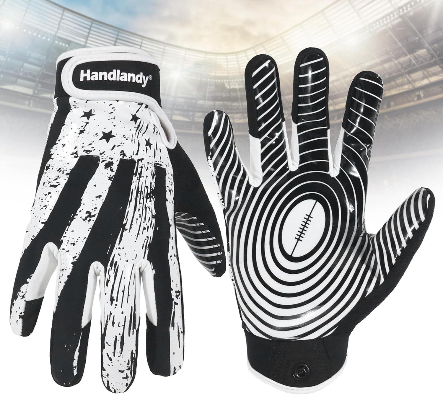 HANDLANDY Youth Football Gloves for Boys Girls, Sticky Wide Receiver Gloves for...