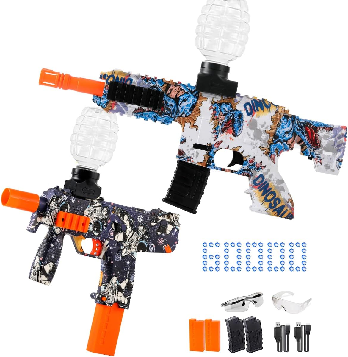 HYNXM 2 Pieces Gel Ball Blaster Toys - Eco-Friendly Orby Gun with 4 Rechargeable...