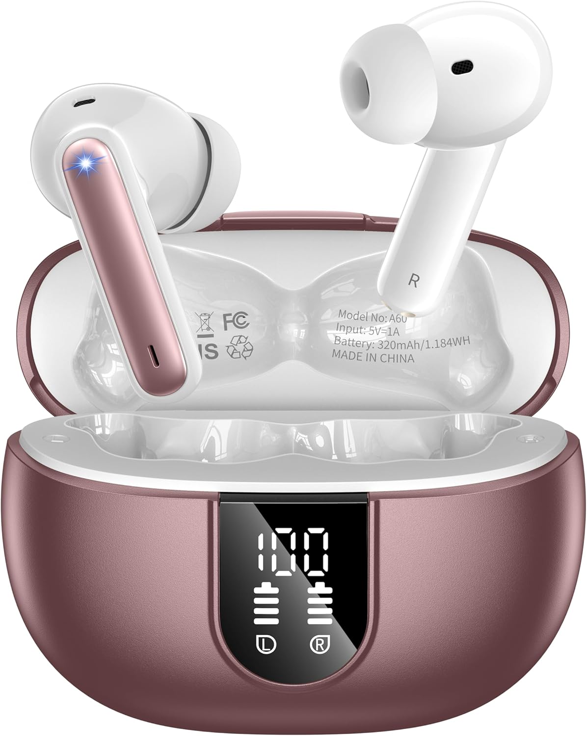 Wireless Earbuds, Bluetooth 5.3 Headphones in Ear with HiFi Stereo Deep Bass & 4...