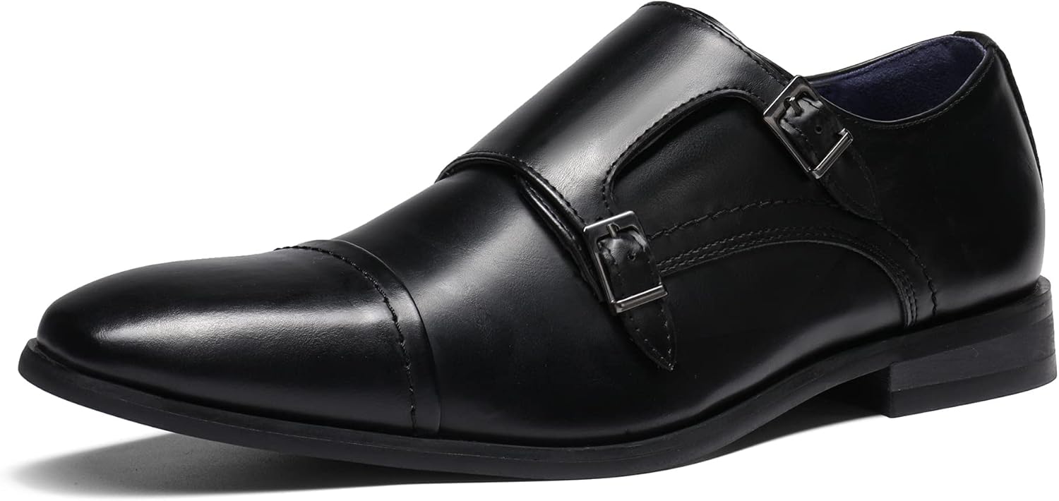 Bruno Marc Men's Dress Loafer Shoes, Special Men's Slip On Loafers with Monk Str...