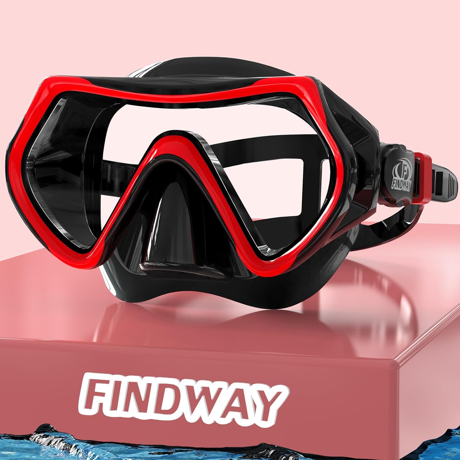 Findway Snorkel Mask, Unique Snorkelling Mask for 180° View, Special Snorkel Mas...