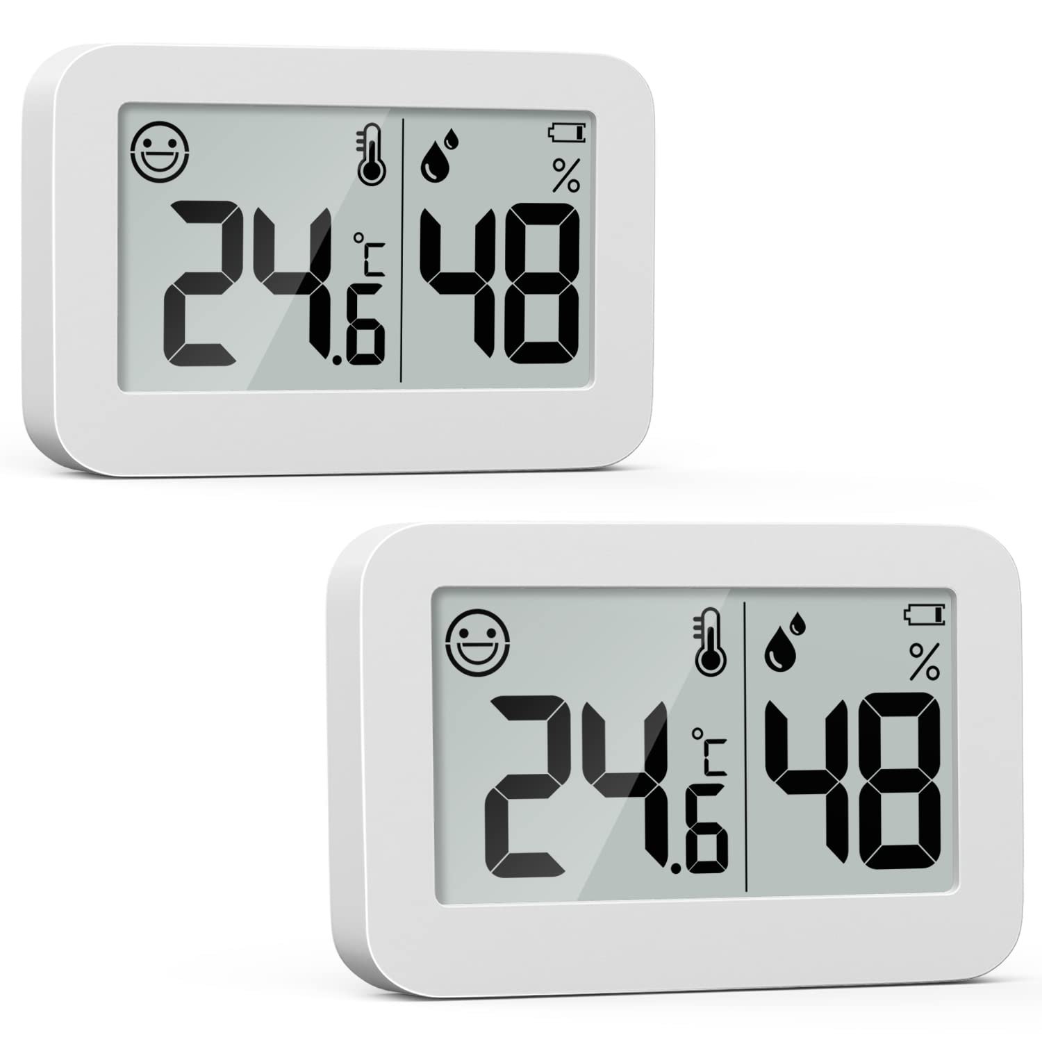 DOOMAY 2-Pack Mini Hygrometer Indoor Thermometer, Humidity Gauge with Celsius (℃...