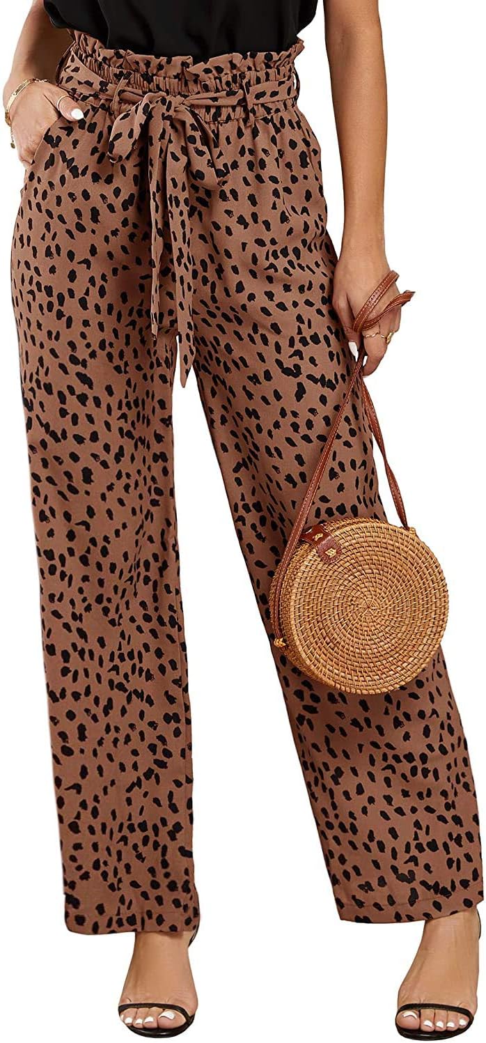 SySea Women's Pants, Trendy High Waisted Leopard Print Palazzo Pants, Special Wi...