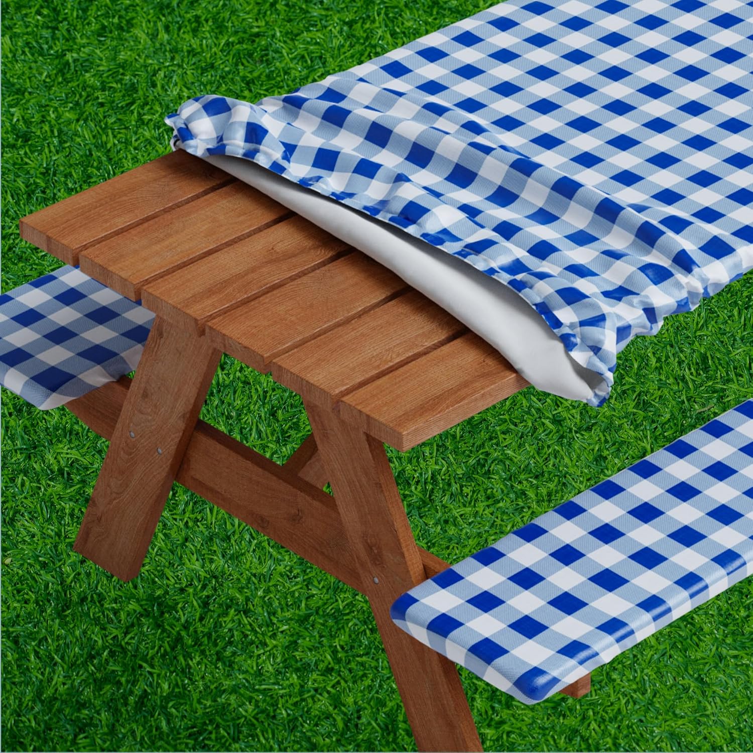 Sorfey Picnic Table Cover, Special Vinyl with Flannel Back Table Cover, Innovati...