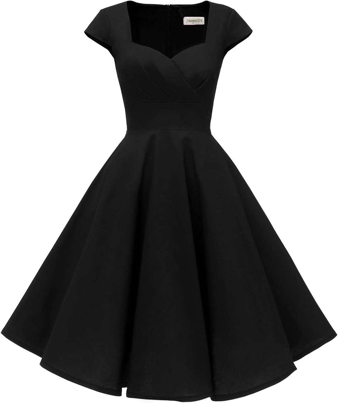 Hanpceirs Women's Cap Sleeve 1950s Retro Vintage Cocktail Swing Dresses with Poc...