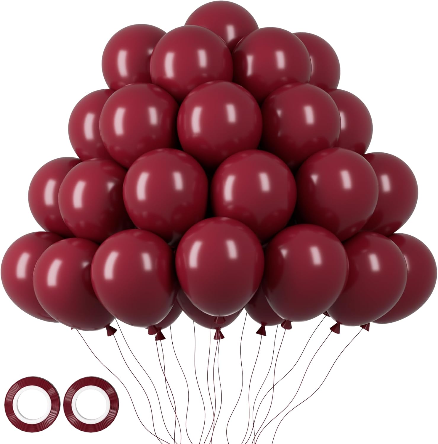 105pcs Burgundy Balloons 12inch Maroon Party Latex Balloons for Birthday, Gradua...