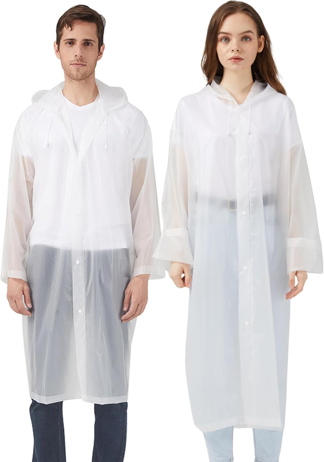 UPSEN Rain Ponchos for Adults, Reusable Raincoats for Women Men, 2 Pack Emergenc...