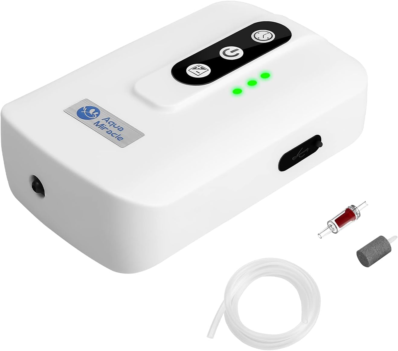 AquaMiracle Portable Aquarium Air Pump, Special Lithium Battery Powered Aquatic...