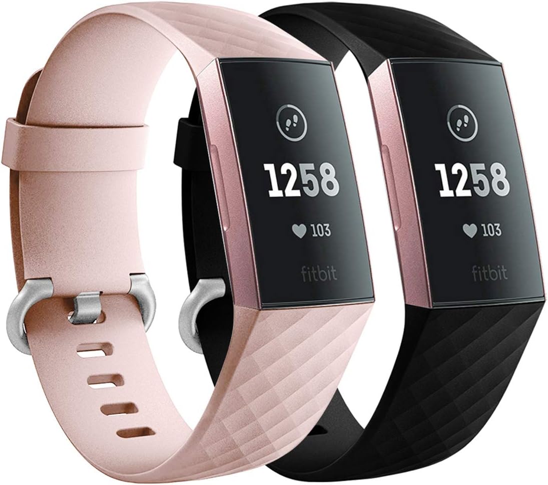 Faliogo 2 Pack Replacement Strap Compatible with Fitbit Charge 3 Strap/Fitbit Ch...