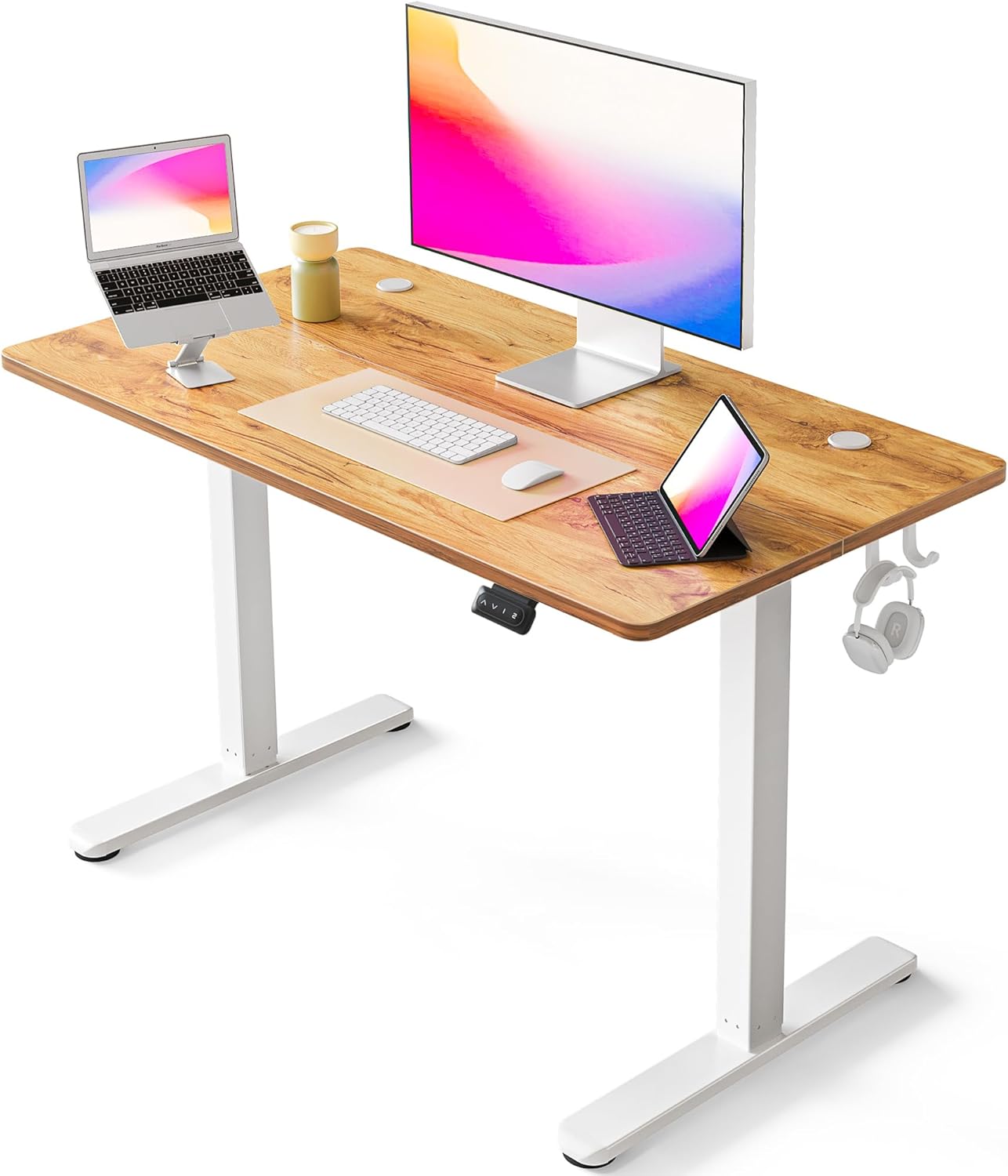 FEZIBO Height Adjustable Electric Standing Desk, Special Stand up Table, Innovat...