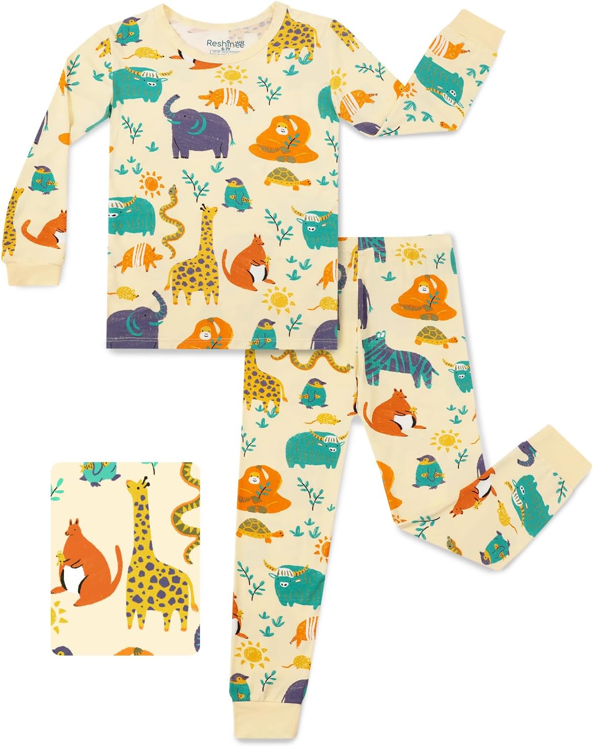 Bamboo Viscose Toddler Pajamas Boys Girls Baby Animal Pjs Sets 12M-8Y Kids 2pcs...